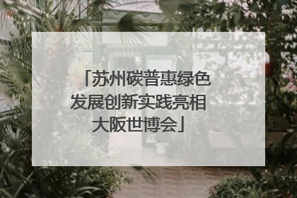 苏州碳普惠绿色发展创新实践亮相大阪世博会